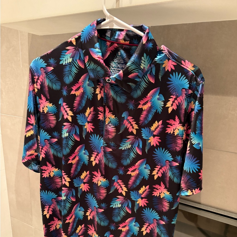 Tropical Print Polo Shirt